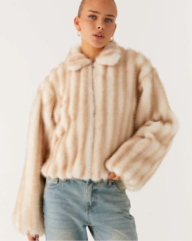 Manteau de fourrure écologique pour femmes