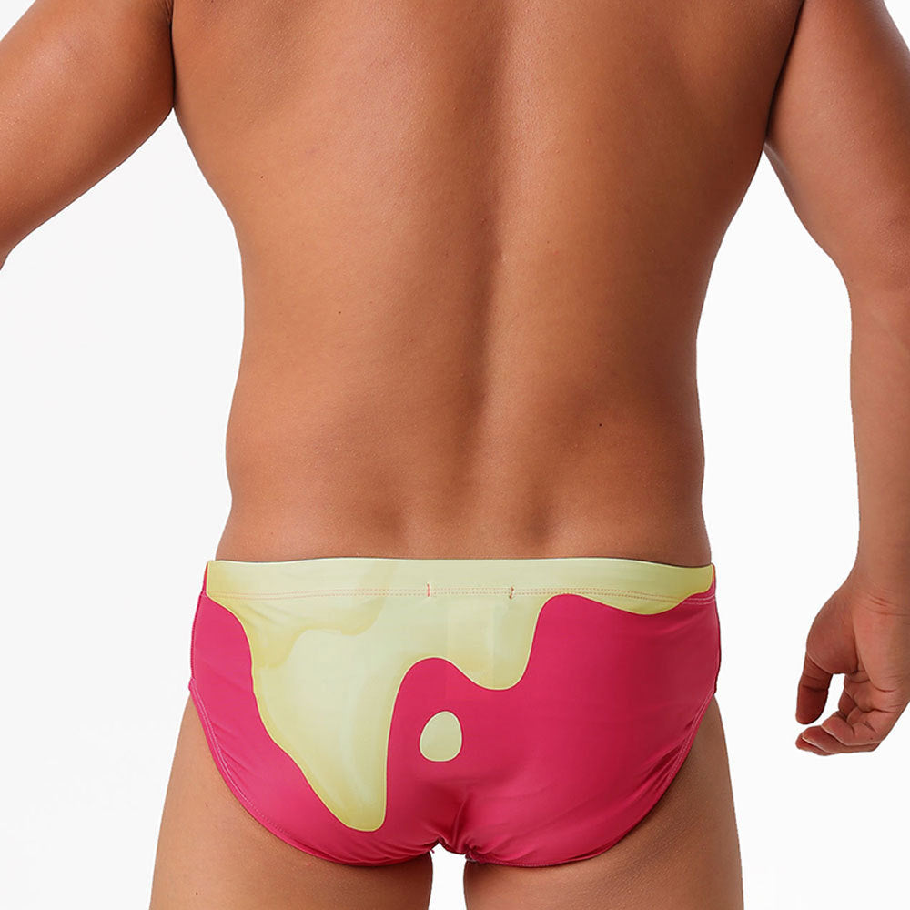 Gradient flowing-print Triangle Swim Trunks Modeable