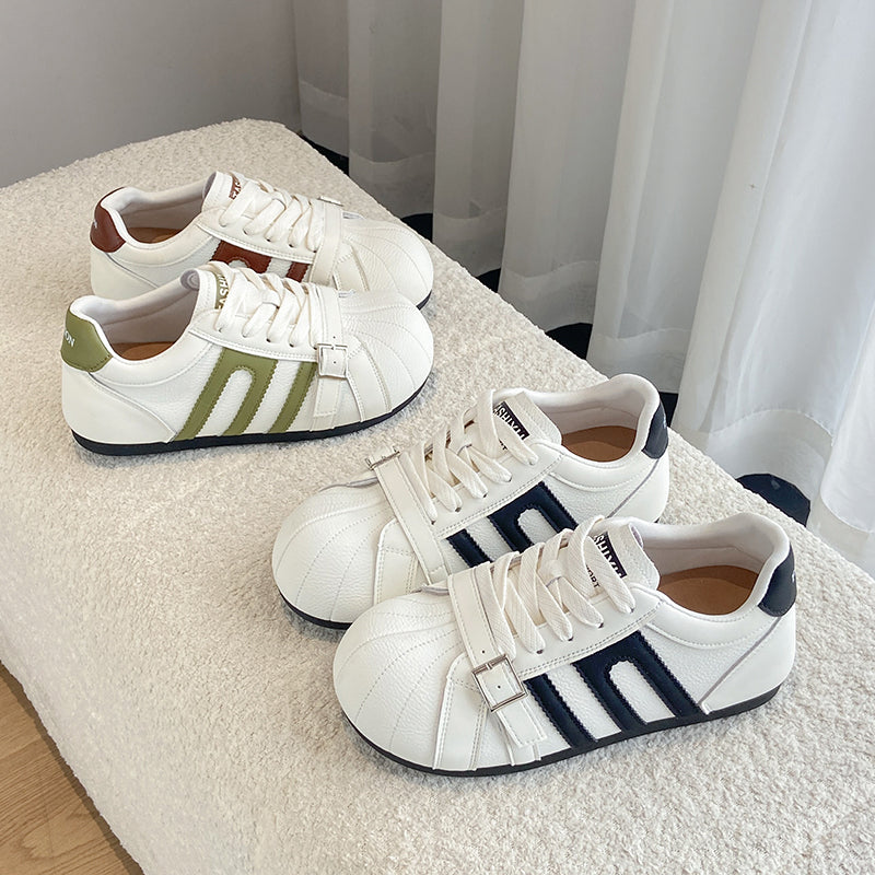 Super Soft véritable cuir femmes Allemand Trainer Chaussures Green Buckle Strap pied minceur Sp