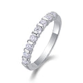 S925 Argent 2.1g Anneau de moussanite plaqué platine