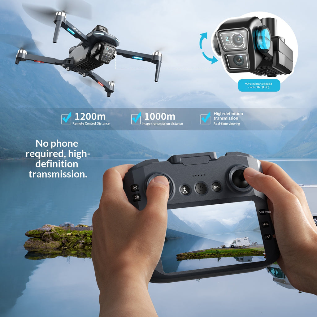 XT606 Drone télécommandé avec écran GPS Et caméra HD
