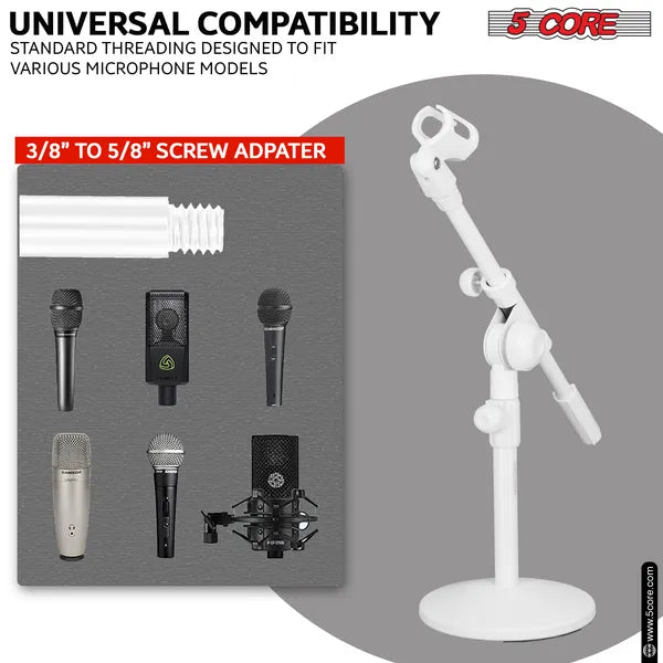 Support de microphone de bureau 5 Core Mic Base ronde Universal Desk Support de table