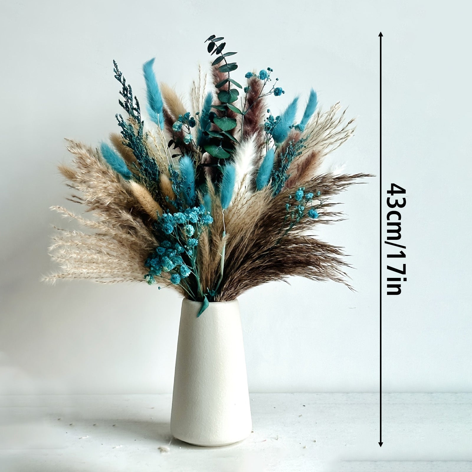 Plantes artificielles - Ensemble d'herbes de pampas bleu 13 pièces dans une variété de nuances de bleu – Fête