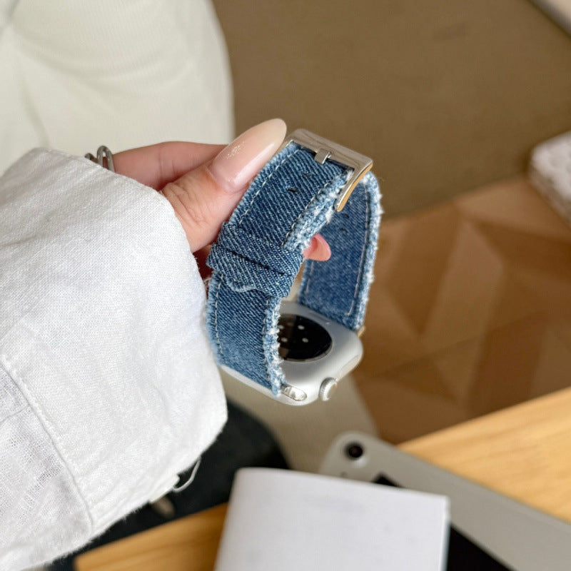 Bracelet de montre en cuir denim mode