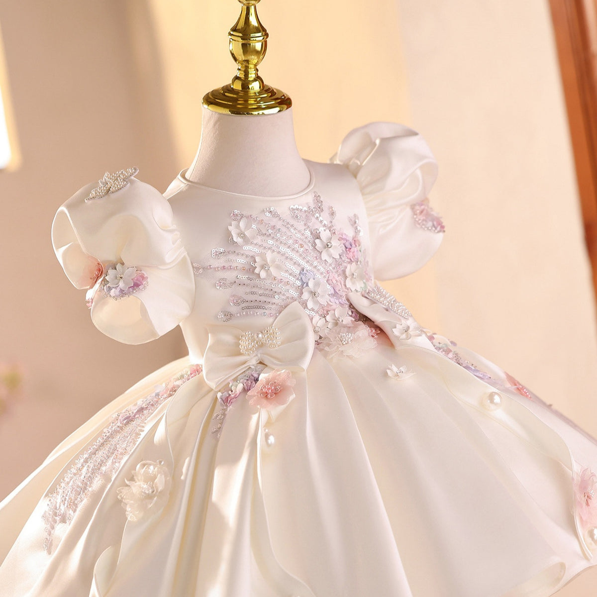 Robe de mariée de fille de fleur pour les petites filles