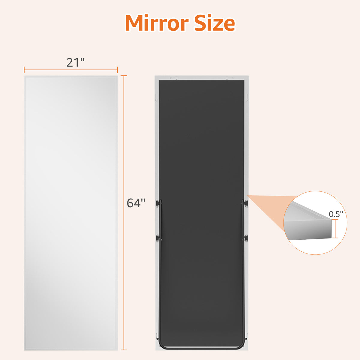 Miroir rectangle plein corps