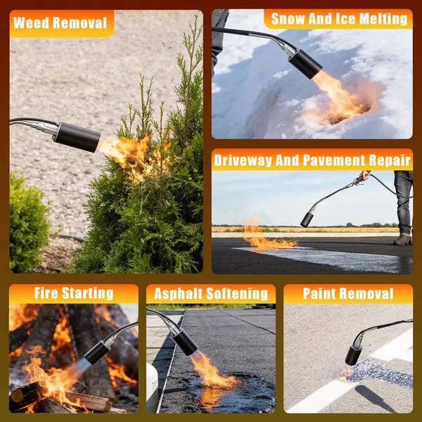 180 000 BTU Propane Weed Torch Brûleur de mauvaises herbes de poids lourds Weeder Flame Weeder avec 10FT Hose Piezo Ig