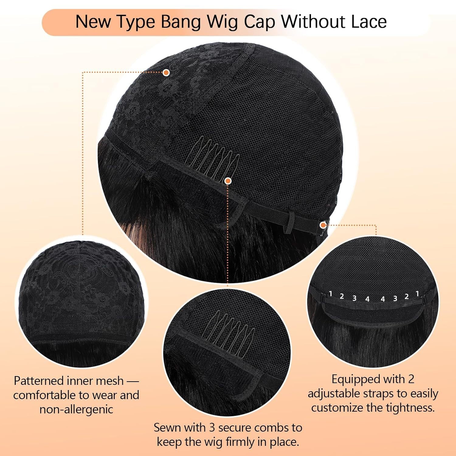 Femmes String-Style Middle-Part Perruque droite longue dans les cheveux synthétiques