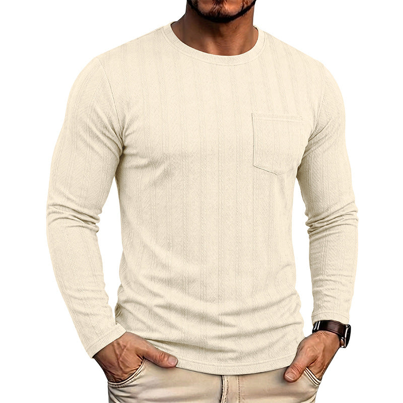 Manches longues Homme Col d'équipage Jacquard Pull à mailles