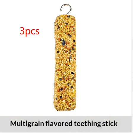 Stick et jouet à croquer spécifiques aux perroquets