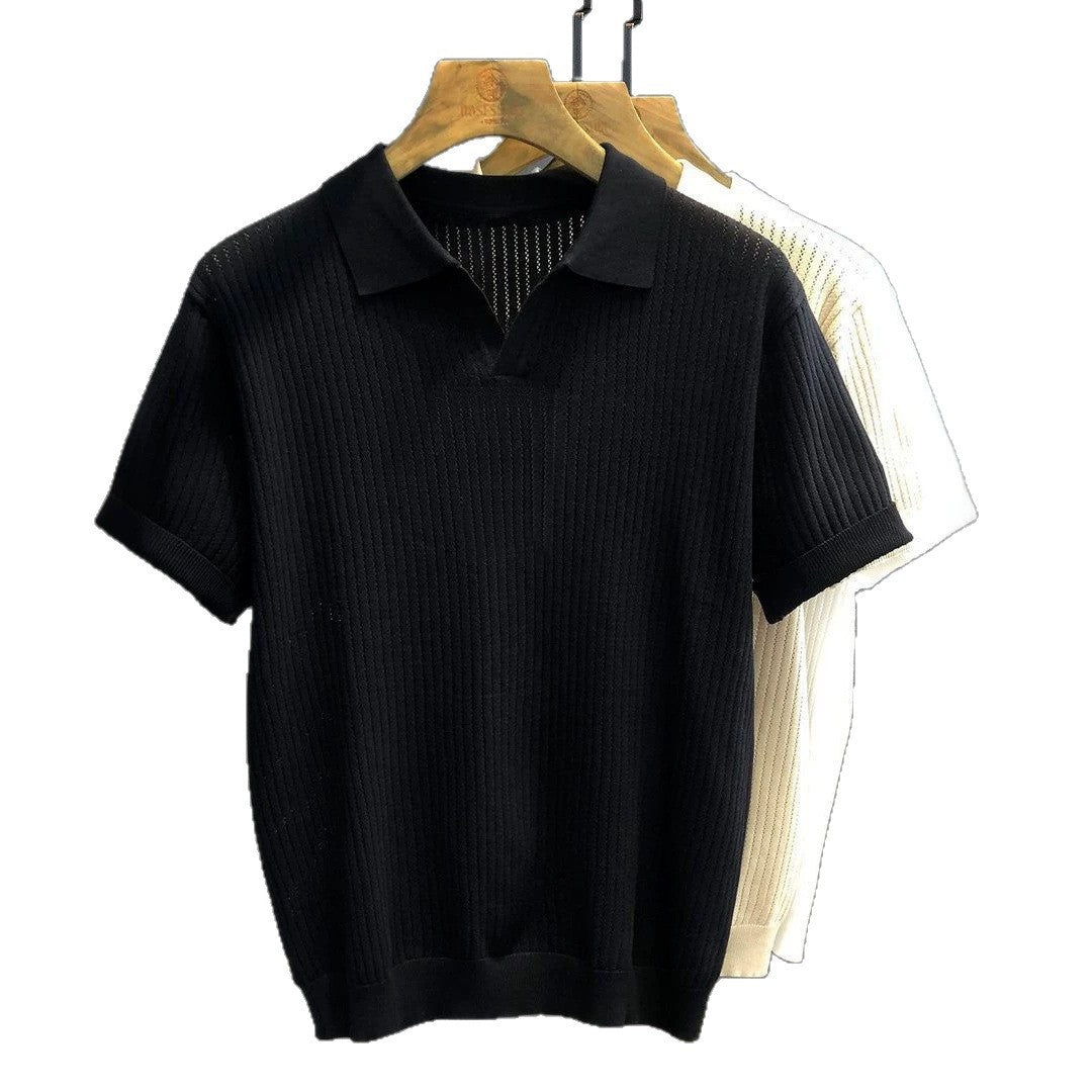 T-shirt à manches courtes avec motif diamant pour hommes