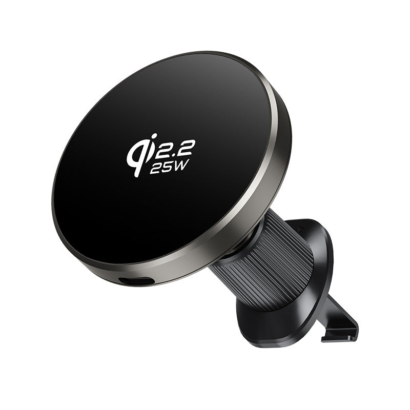 Support de téléphone sans fil magnétique métallique monté sur voiture