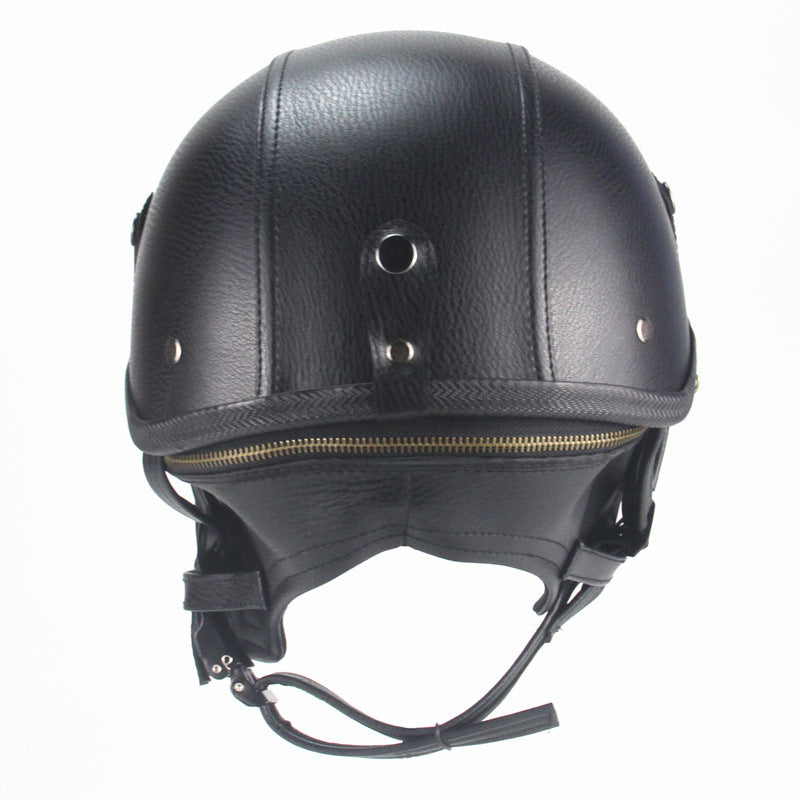 Rétro Casque personnalisé demi pédale moto American Cruise Casque en cuir fait main