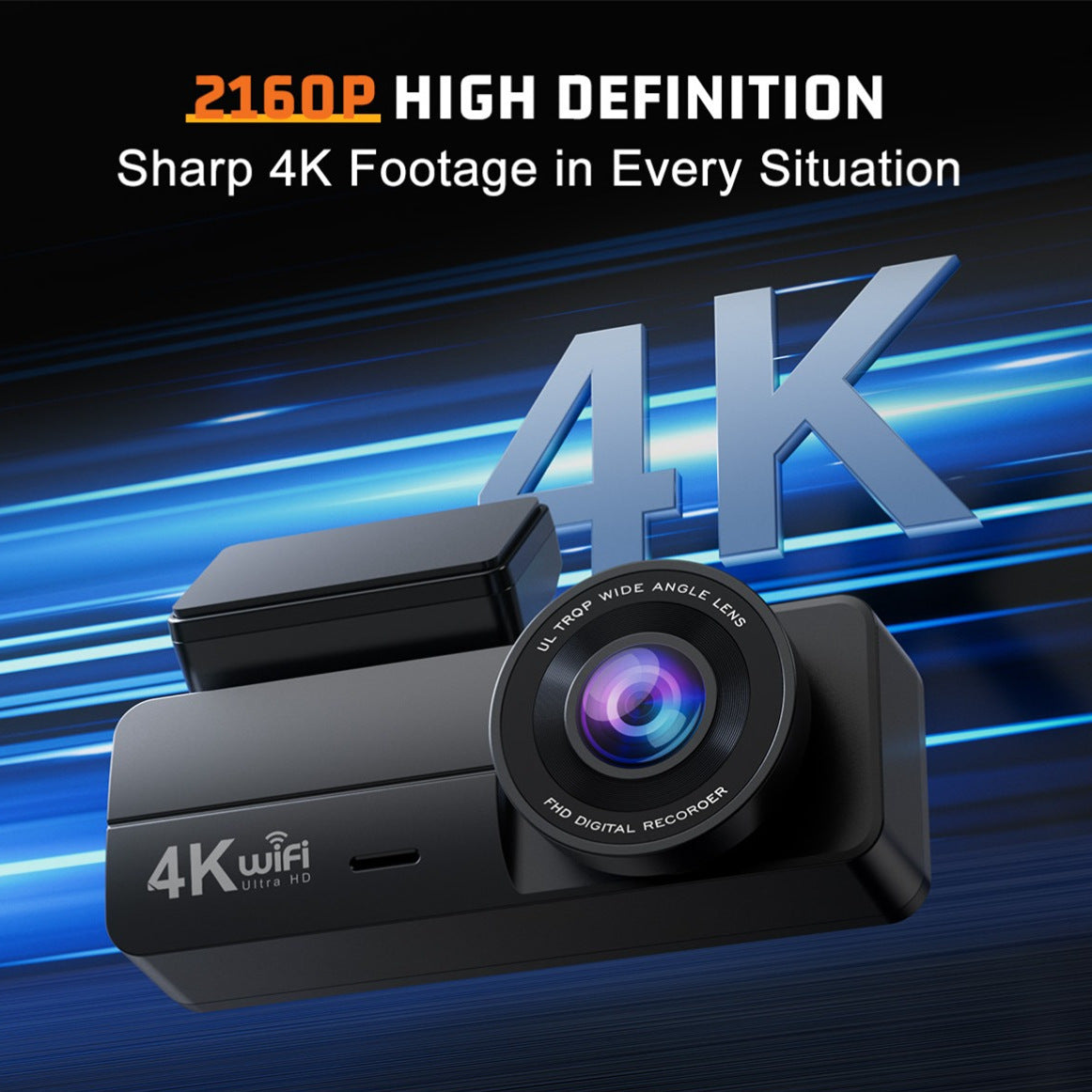 HD WiFi Interconnexion de téléphone mobile Loop Recording Driving Recorder