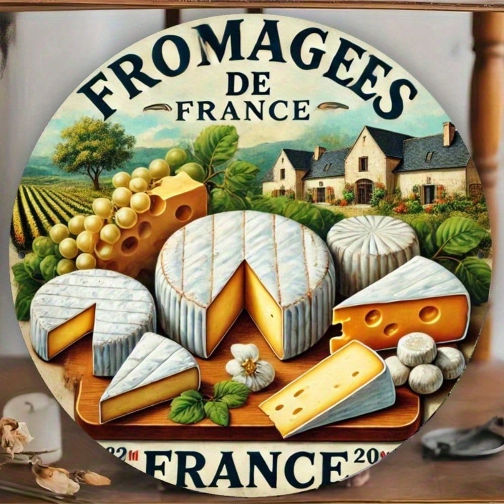 Ancienne enseigne d'étain fromage français