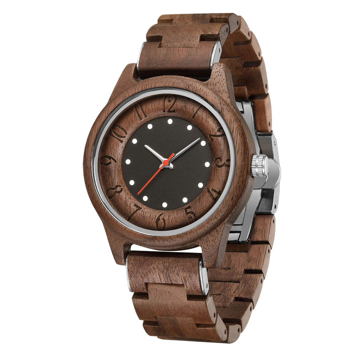 Montre Quartz mode en bois d'une pièce