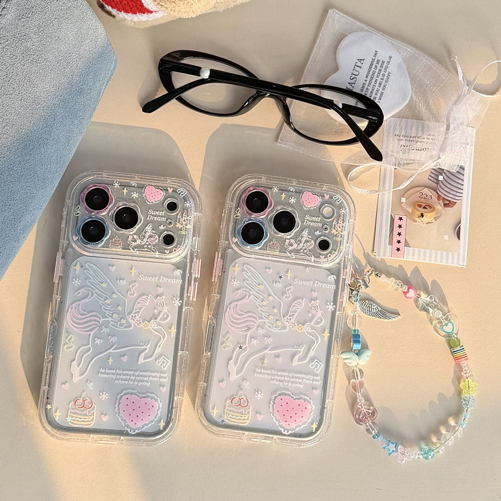 Étui de téléphone en silicone imprimé au gâteau de cerises japonais-Corée