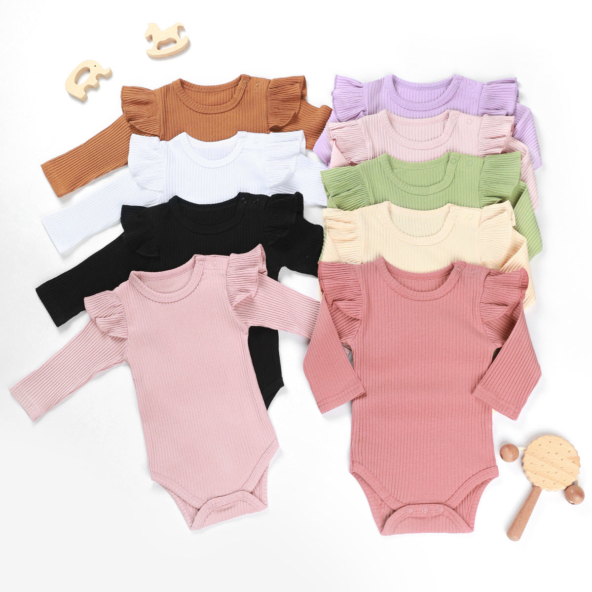 Mode bébé couleur solide épaisse onesie