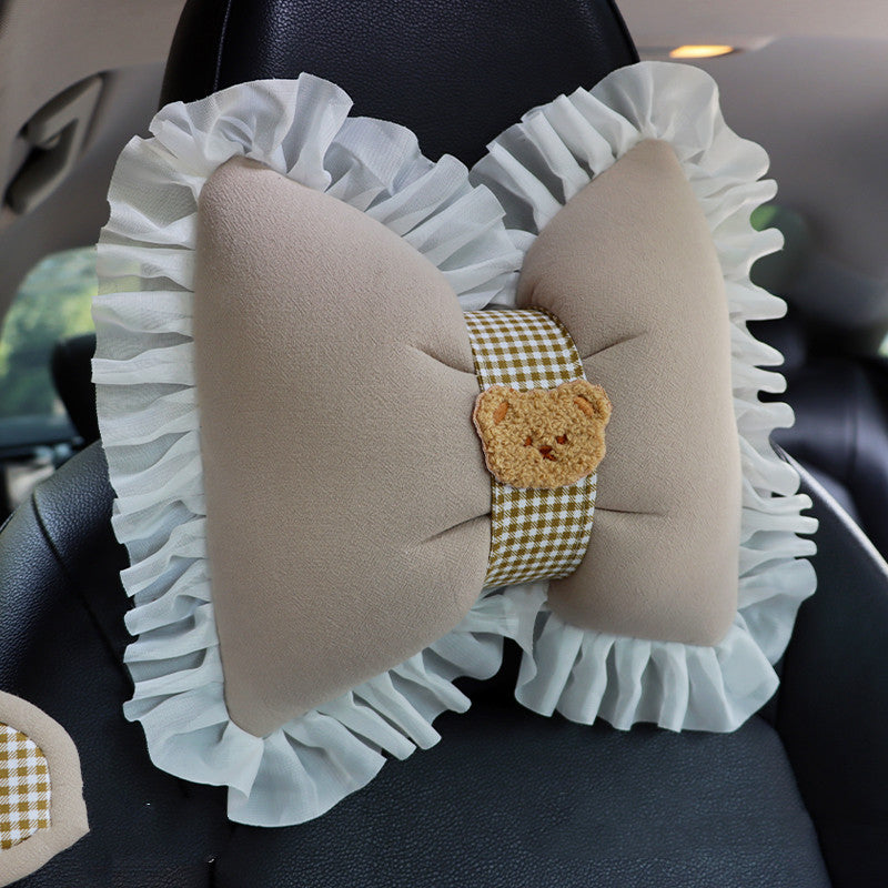 One-piece breathable pure cotton cartoon car linen fabric seat cushion