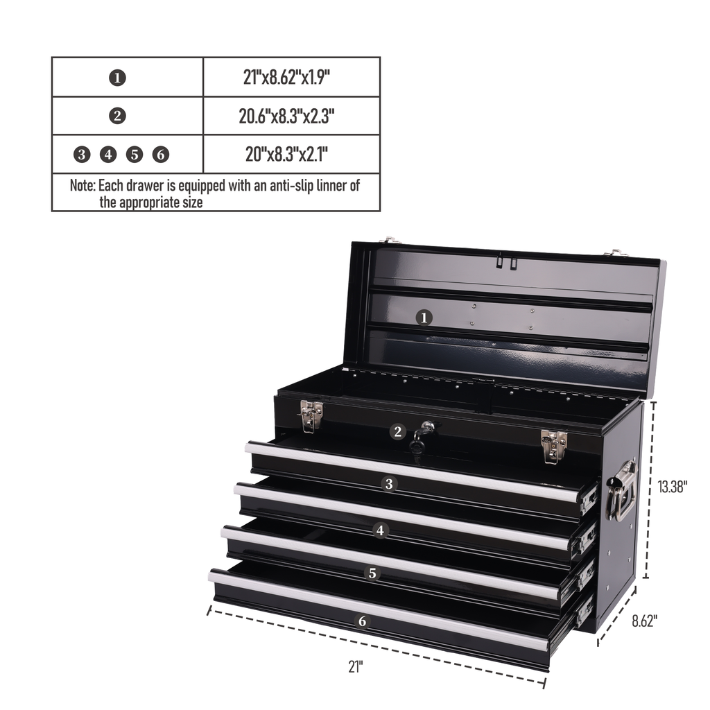 Boîte à outils en métal lourd