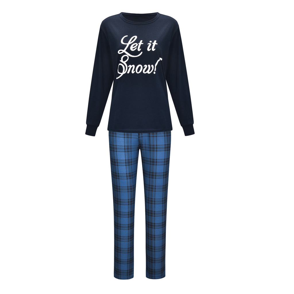 Lettre de Noël européenne et américaine Impression Vêtements parent-enfant