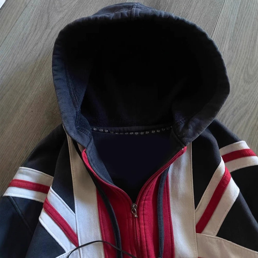 Veste de sweat-shirt zippé à capuche à la mode