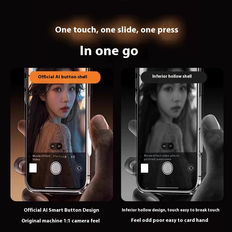 Caméra de téléphone Smart AI bouton boîtier de protection magnétique transparent