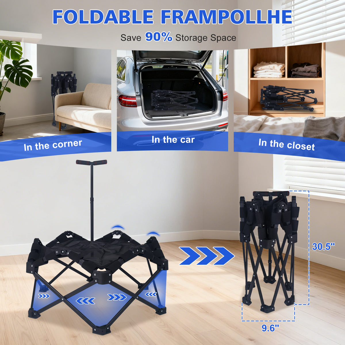 Trampoline mini pliable 42"