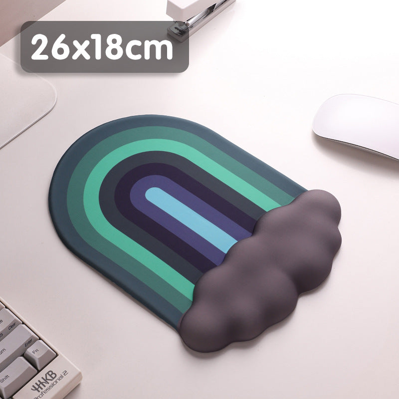 Cloud Rainbow Silica Gel Wrister Mouse Pad Keyboard Support Slippery Lavable