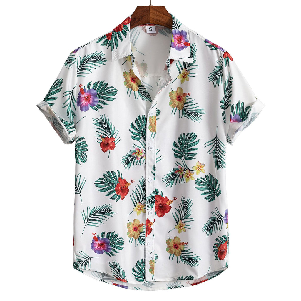 Chemise homme manches courtes Impression numérique 3D Hawaiian Trendy Cardigan Shirt