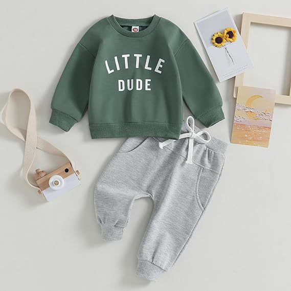 Crew-neck long-sleeve pants and hoodies