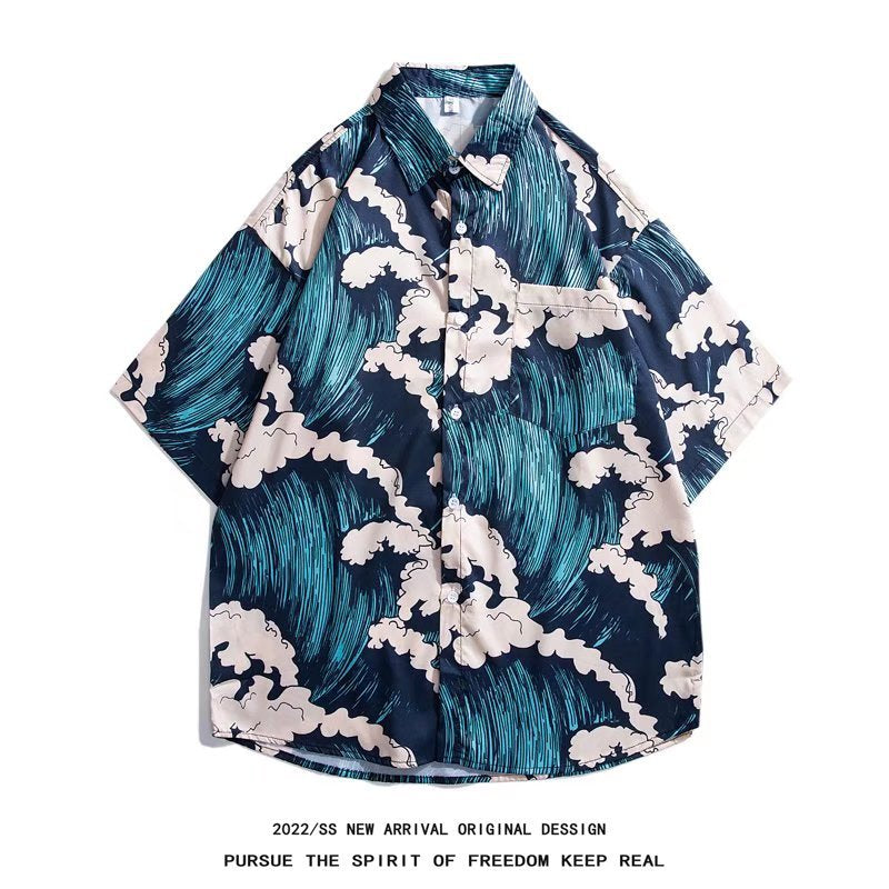 Chemise à manches courtes de plage hawaïenne pour hommes