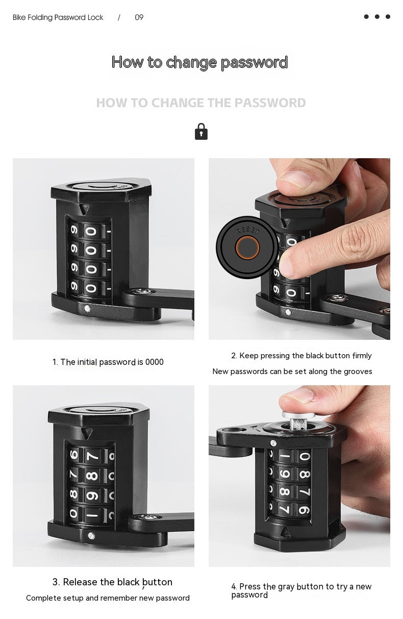 Vélo Fliplock Password Portable Highway Véhicule Lock Équipement