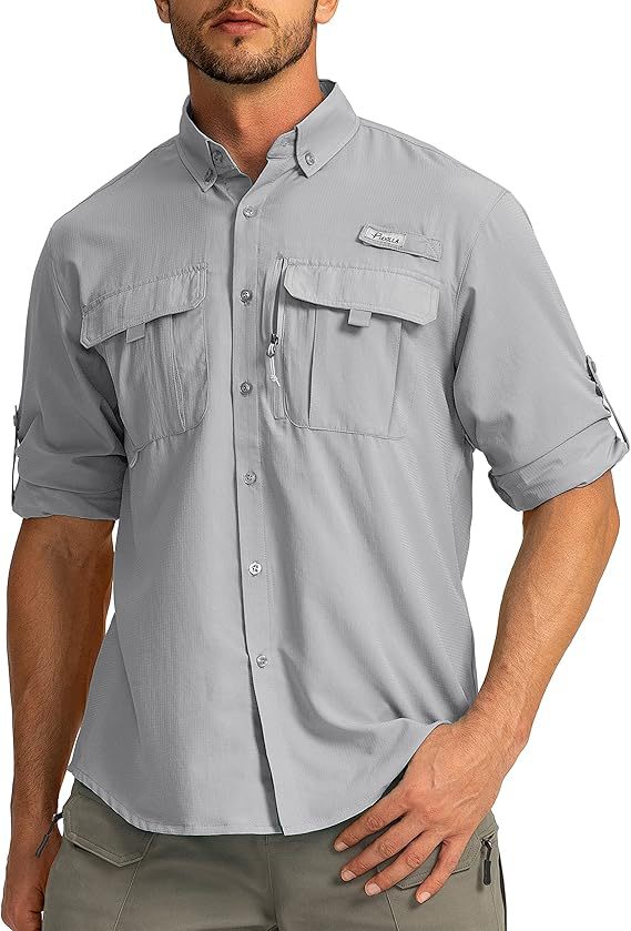 Men's long-sleeved collared shirt