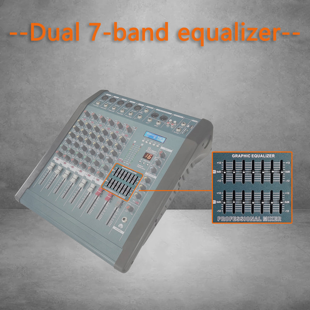 Console de son haute puissance de canal du mélangeur d'égaliseur Bluetooth amplificateur de puissance avec 16DSP