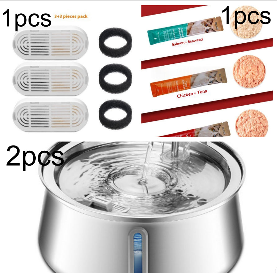 Tous les animaux en acier inoxydable Distributeur d'eau Type de piste ronde Grande capacité Chiens et chats Wat