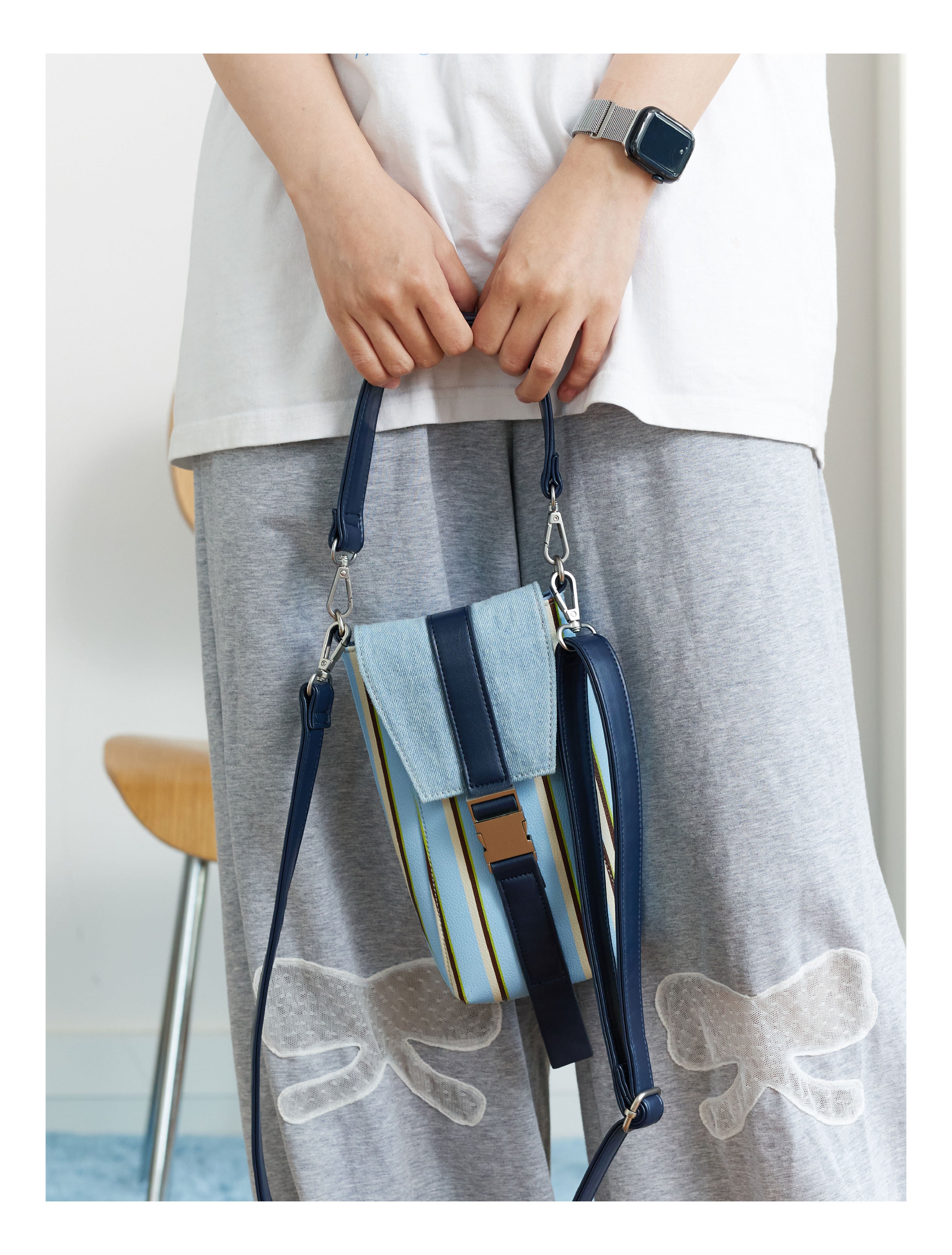 Sac de téléphone rayé