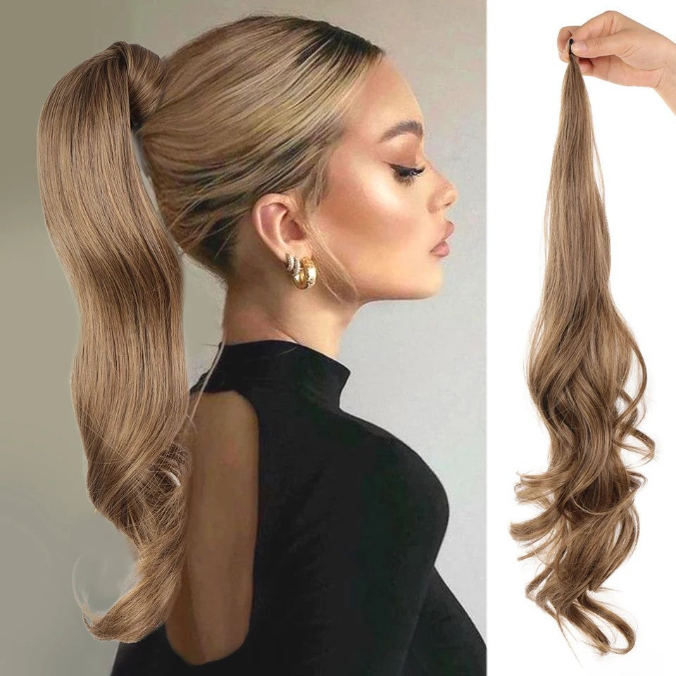 Perruque de queue de cheval haute pour femmes Winding Big Wave Long Curly Hair