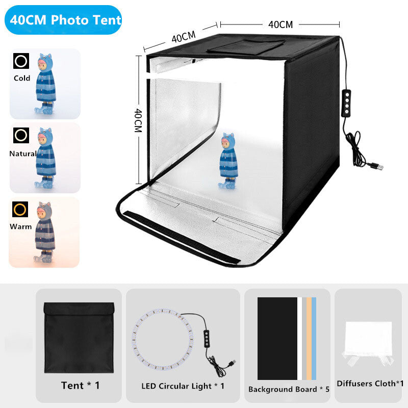 40x 40cm 144LED Portable LED Tente Box Bar Cube Room Studio Photographie 16 pouces