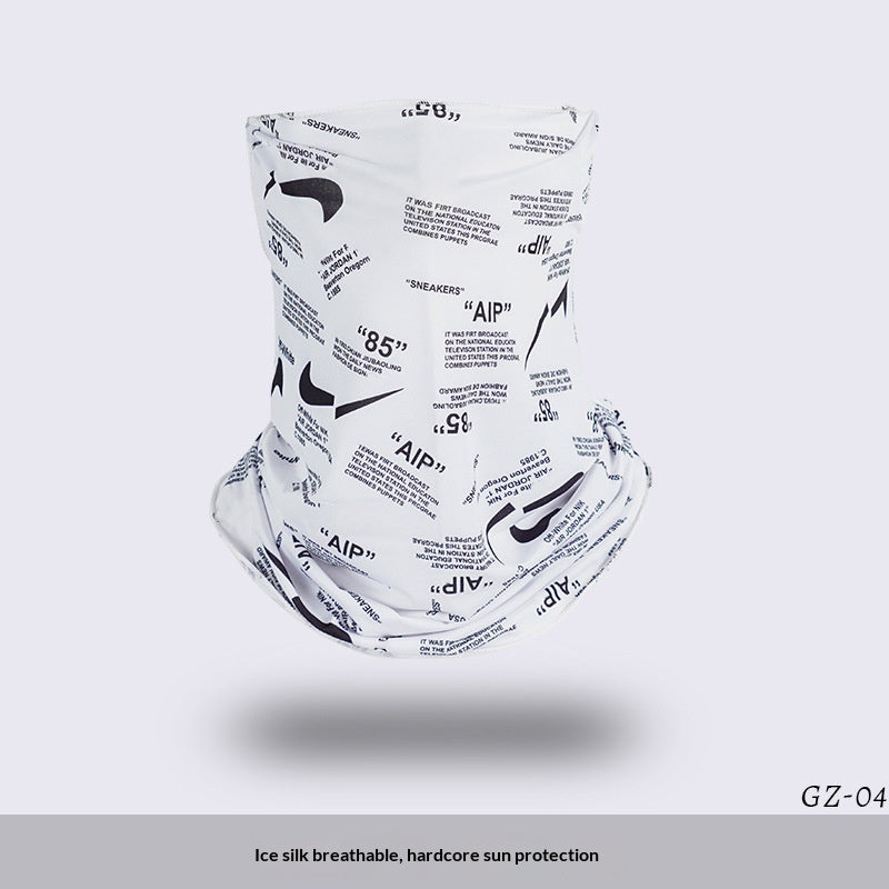Masque de visage en boucle d'oreille en soie de glace protecteur de cou de sport