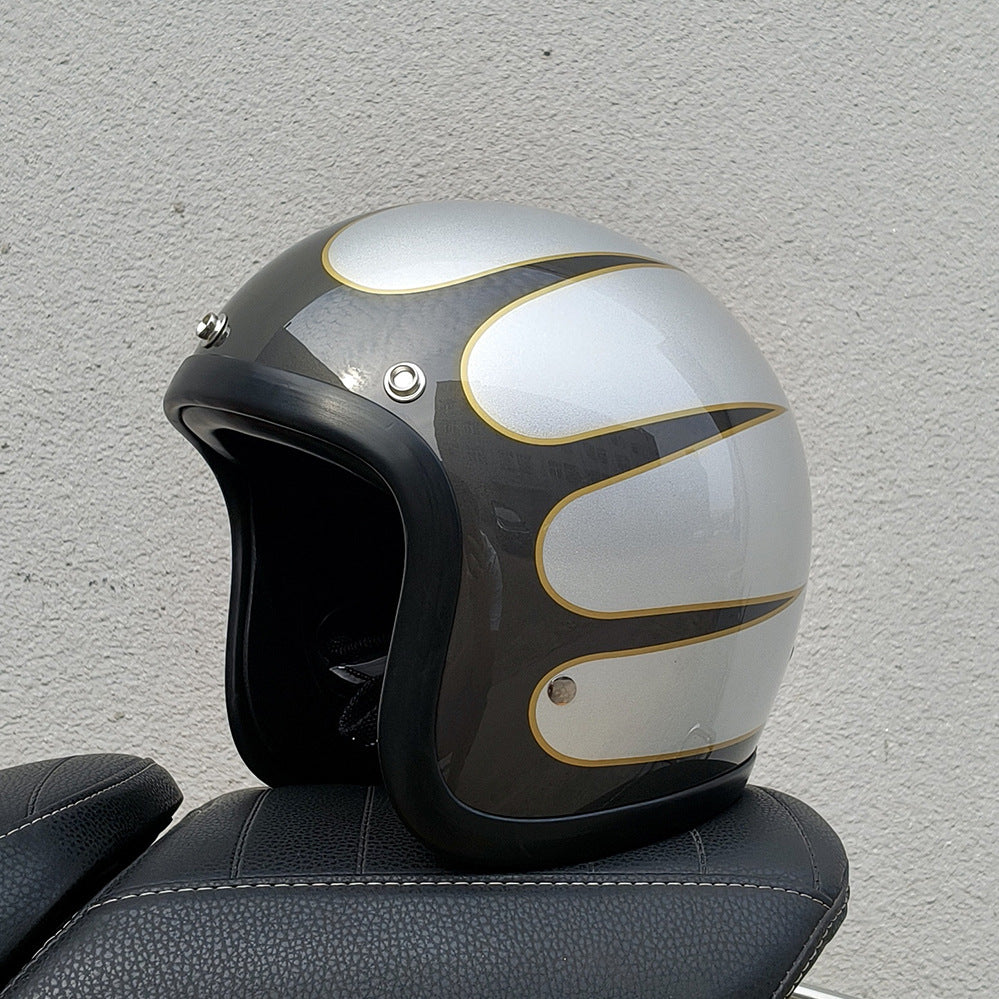 Casque Half Casque Retro Casque de moto FRP