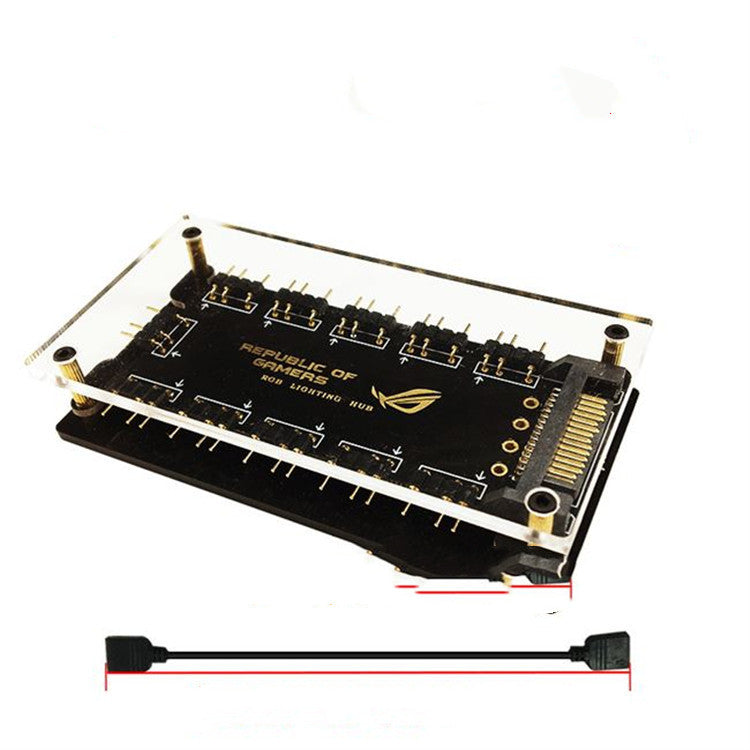 AURA RGB One Point Ten 5V avec la centrale d'alimentation SATA
