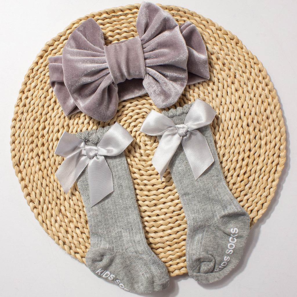 Bandeau et chaussette pour bébé Velvet