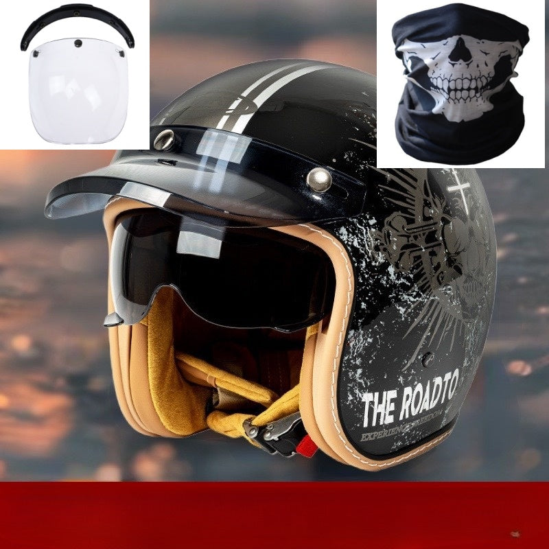 Casque de moto Casque de moto homme et femme voiture électrique Gants intégrés