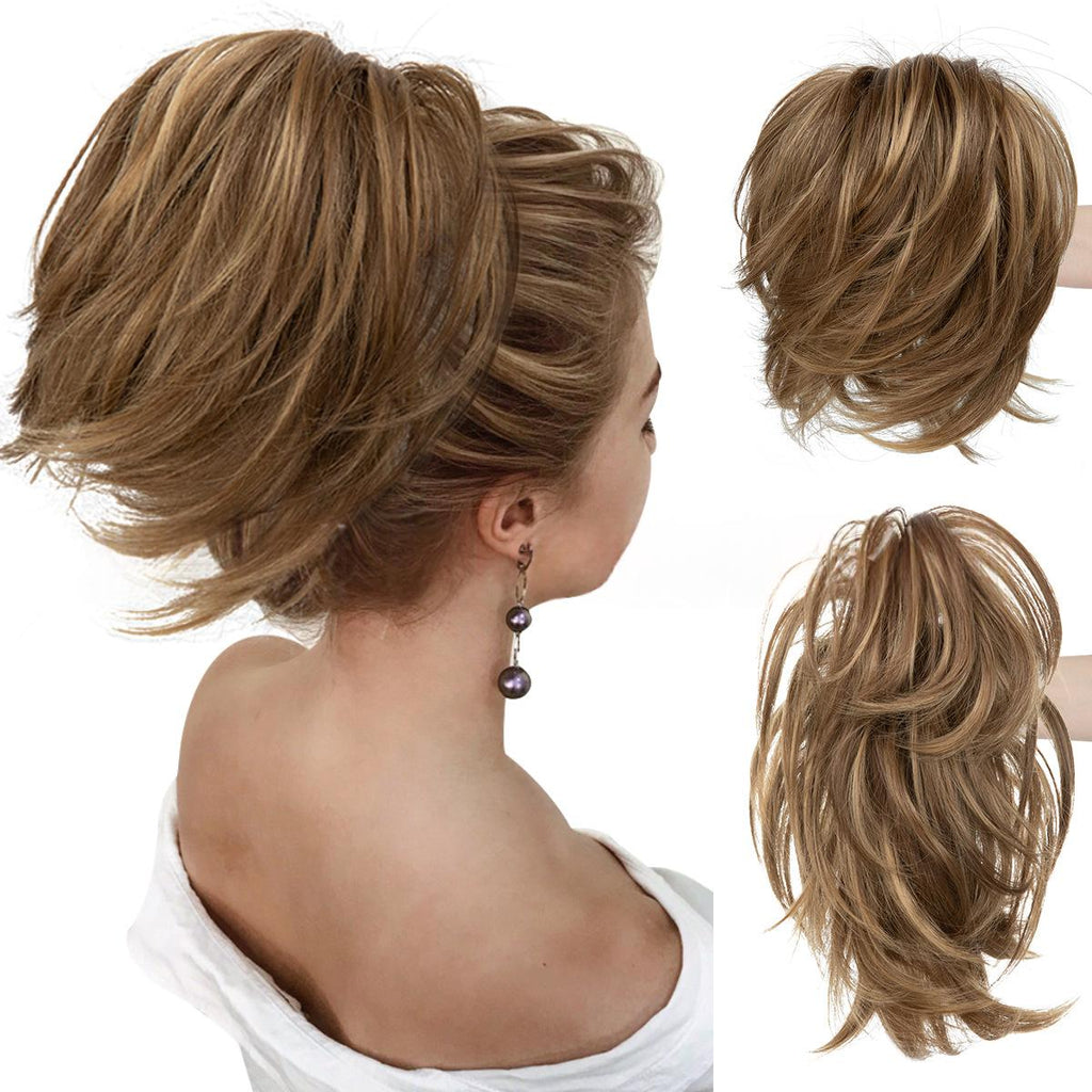 Haute température Synthétique Perruque Cheveux Clip-on Ponytail Femmes Court Style Volumineux Petit C