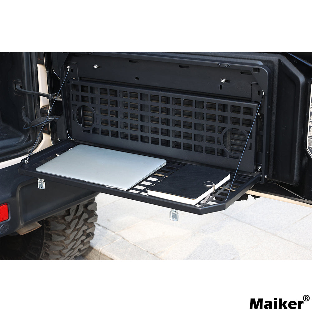 Table de hayon 2 étages arrière Rangement pliable Cargo Rack Bureau de camping extérieur pour 2007- Jeep