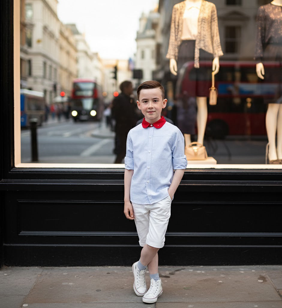 Garçons Printemps manches longues Chemise Enfants Uniforme scolaire Chemise formelle en coton 6-12Y