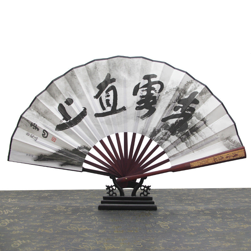 Eventail pliant en bambou Fan personnalisé en papier Xuan et en tissu de soie dans le style traditionnel chinois