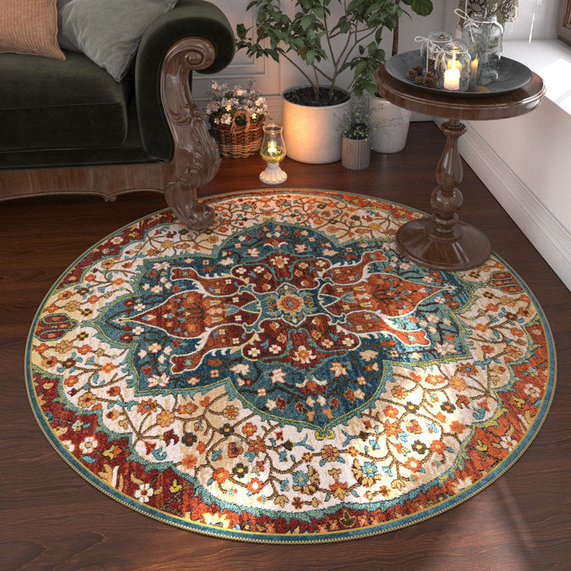 Rug rond de style ethnique bosniaque