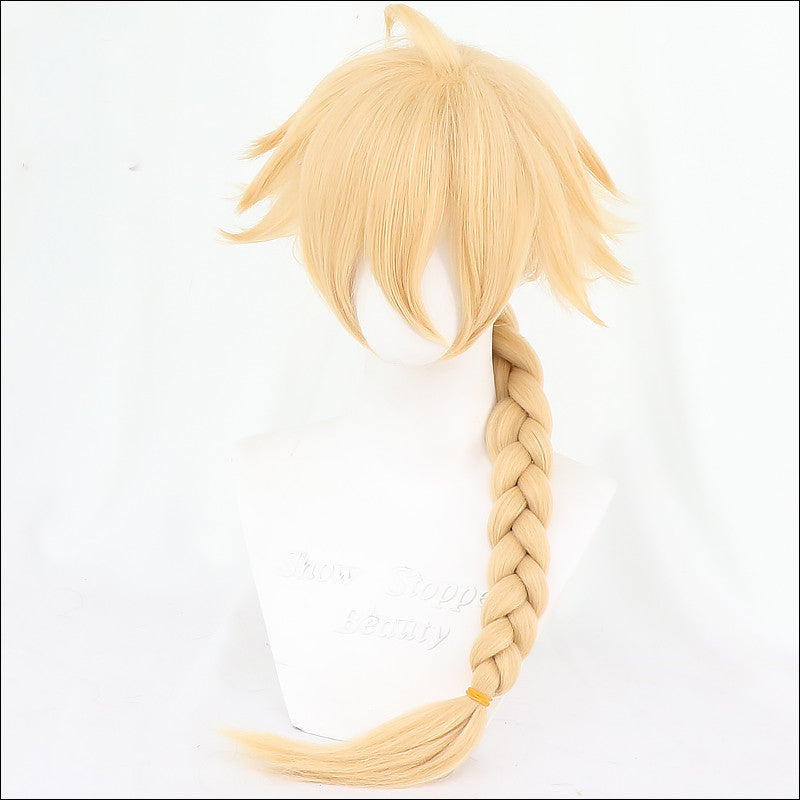 Cosplay perruque voyageur or brillant